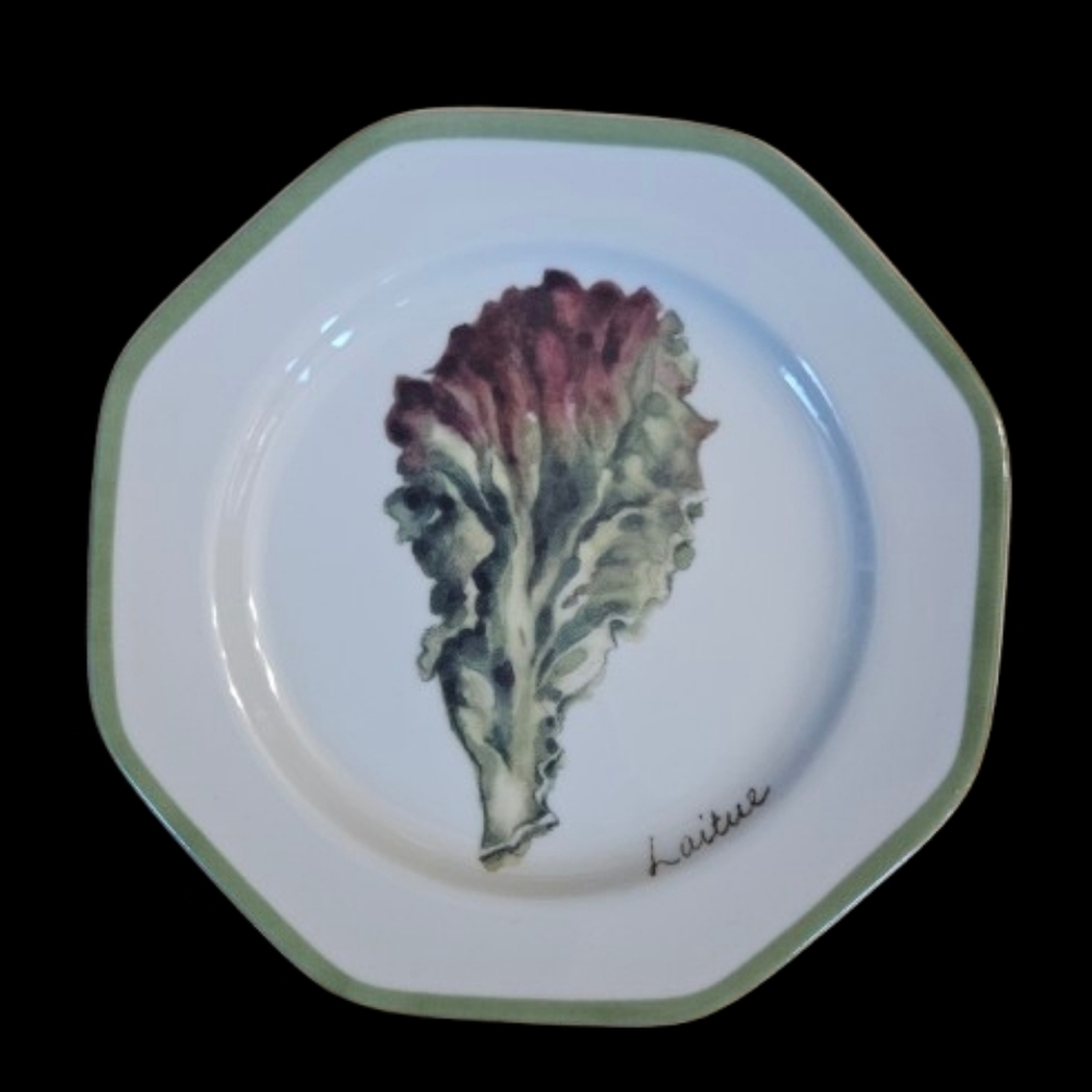 *NWOT William Sonoma Vegetable Garden Appetizer Plates 6 w/2 Dressing Bowls - Picture 5 of 11